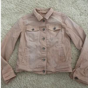Merona Soft Pink Distressed Denim Jacket!